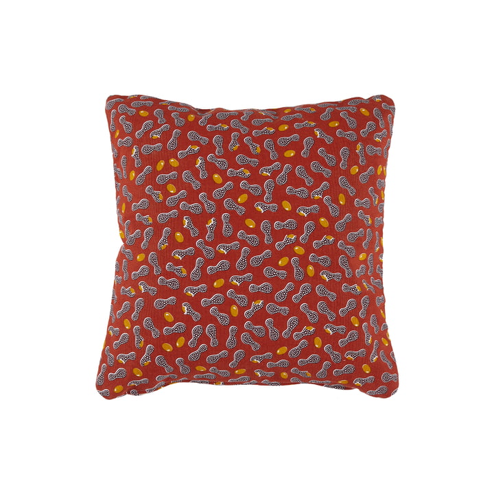 Le coussin d'extérieur Cacahuetes de Fermob, 44 x 44 cm, rouge ocre