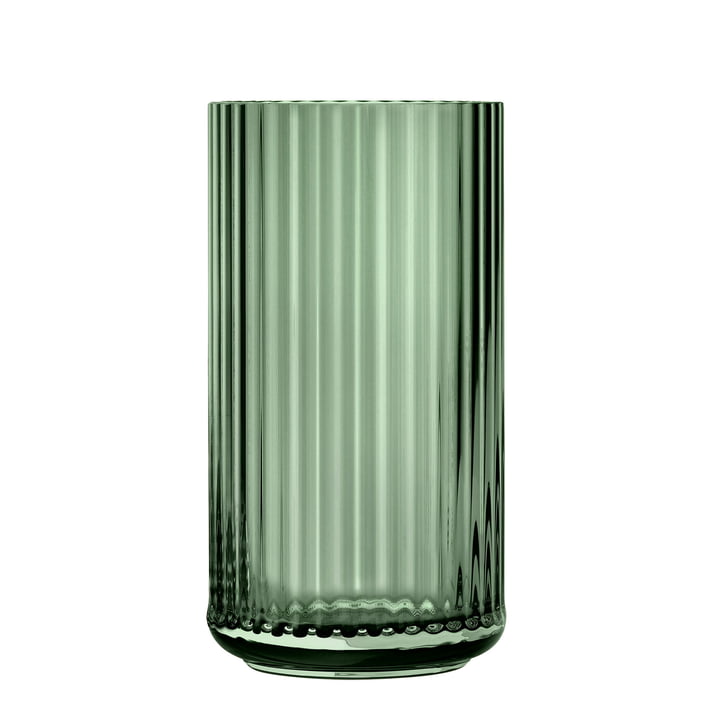Le vase en verre de Lyngby Porcelæn , H 31 cm, vert