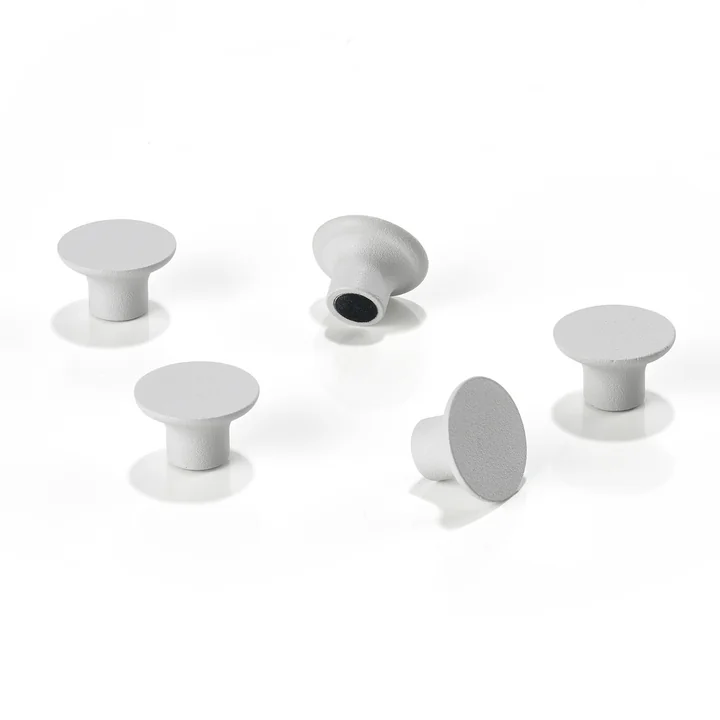 Les aimants pour le tableau magnétique A-Bulletin de Zone Denmark , soft grey (jeu de 5)