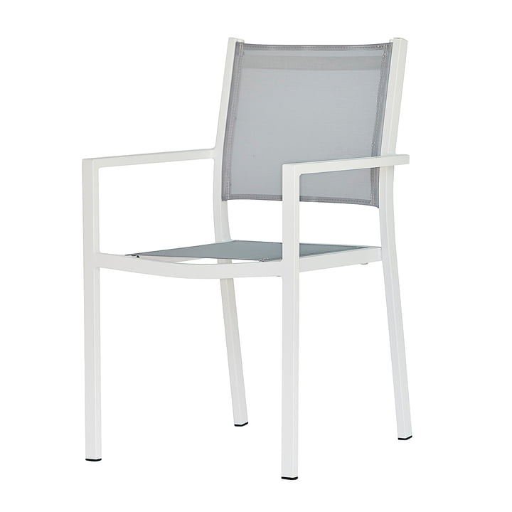 Le fauteuil empilable Aria de Fiam, blanc / gris