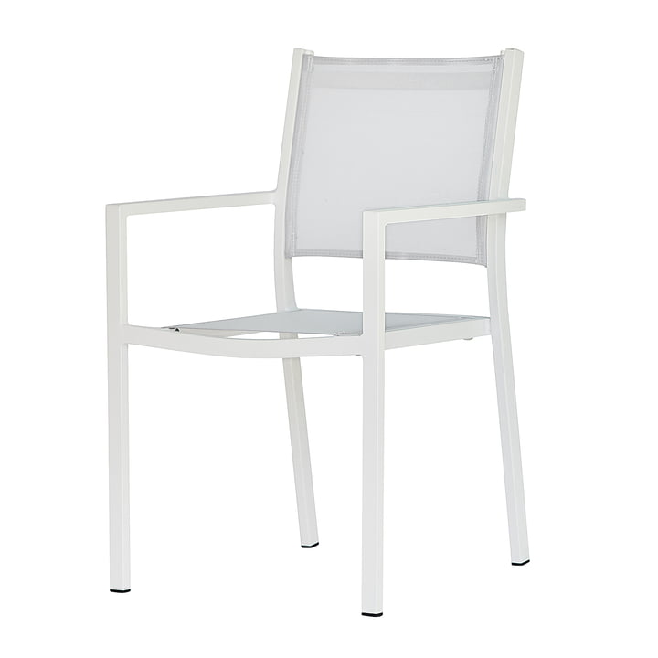 Le fauteuil empilable Aria de Fiam, blanc / gris argenté