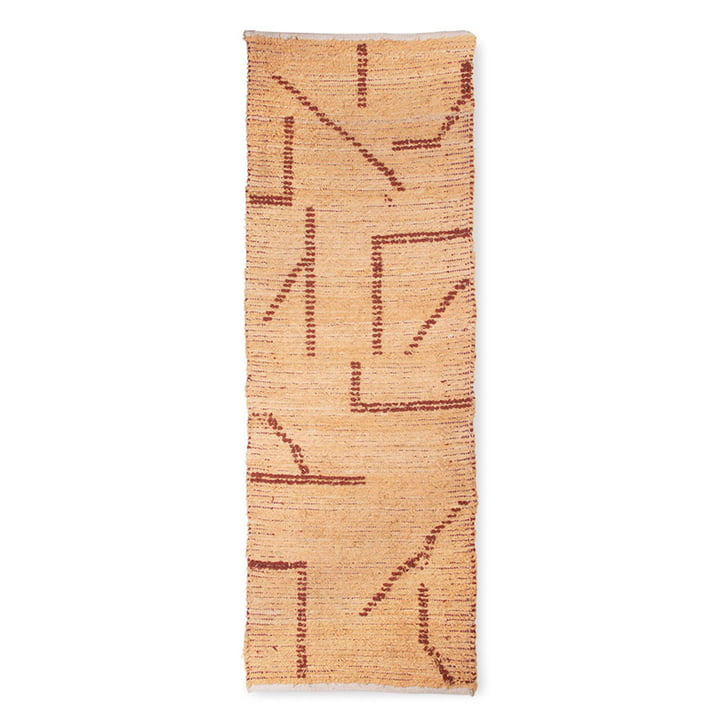 Le tapis en coton tissé à la main de HKliving , 70 x 200 cm, pêche / moka