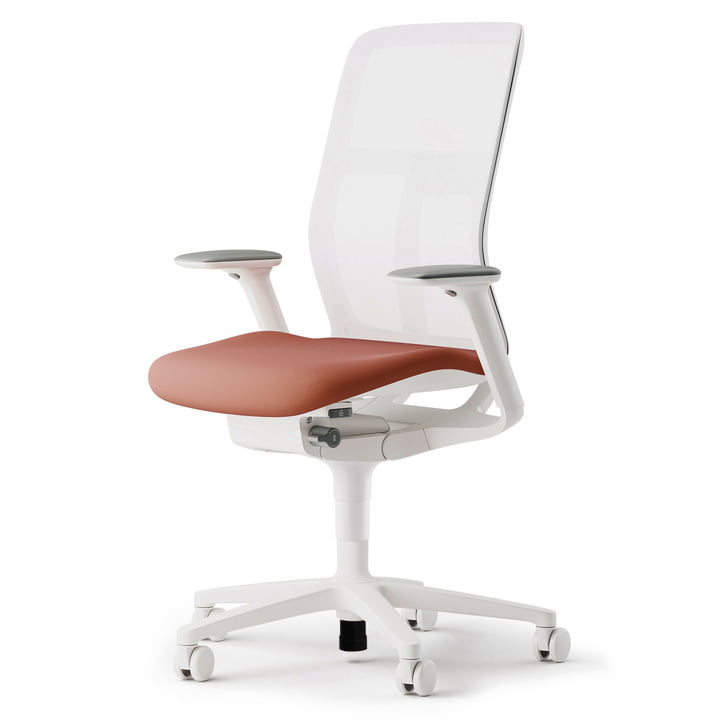 AT 187/71 fauteuil pivotant de bureau de Wilkhahn avec assise en Remix 2-653 / dossier blanc (sol dur)