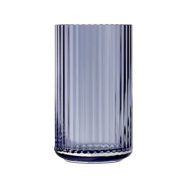 Vase en verre H 25 cm de Lyngby Porcelæn in midnight blue