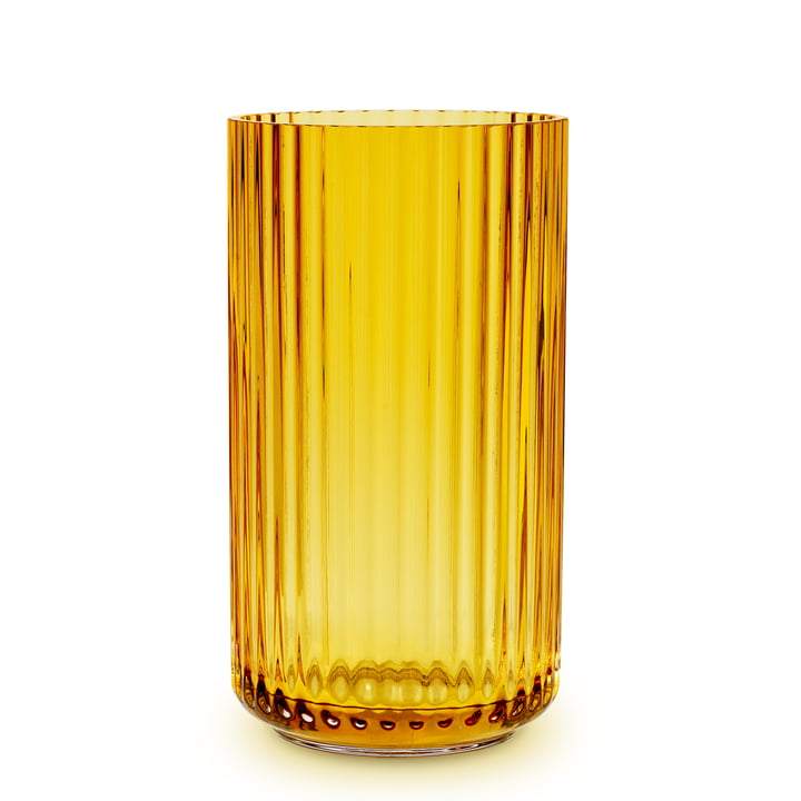 Vase en verre H 31 cm de Lyngby Porcelæn in amber