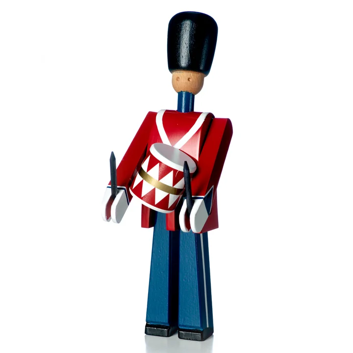 Figure de tambour en bois, rouge / bleu / blanc de Kay Bojesen