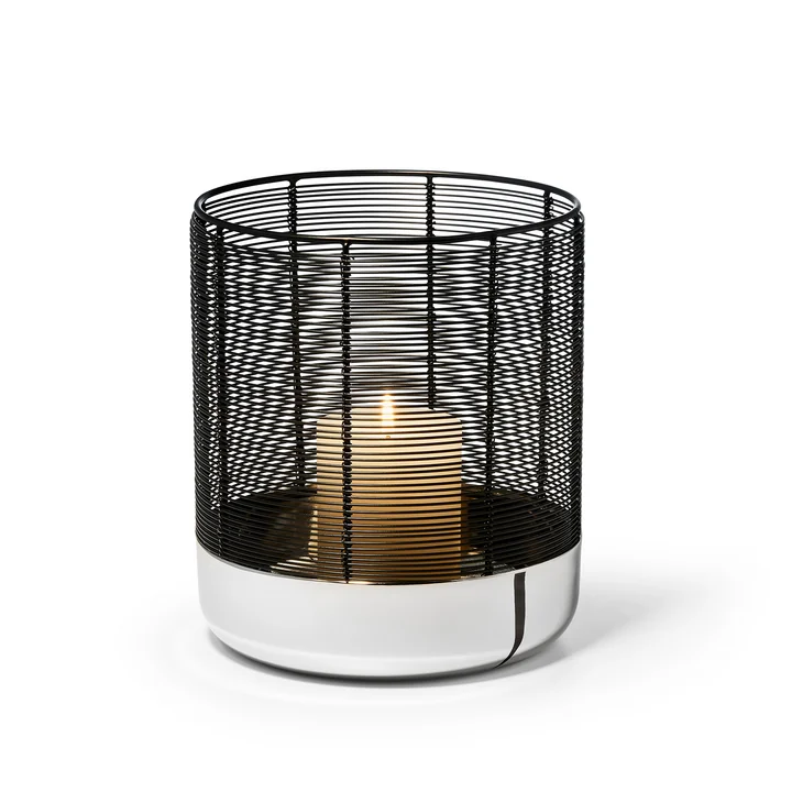 Luna Lampe à vent en taille L de Philippi en argent / noir