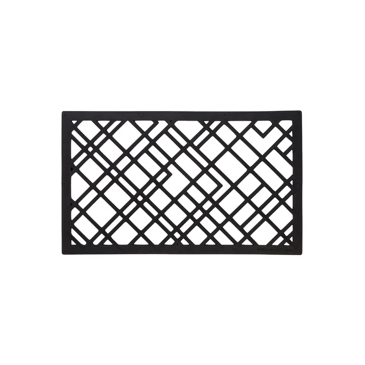 Paillasson en caoutchouc 45 x 75 cm de tica copenhagen en lignes / noir