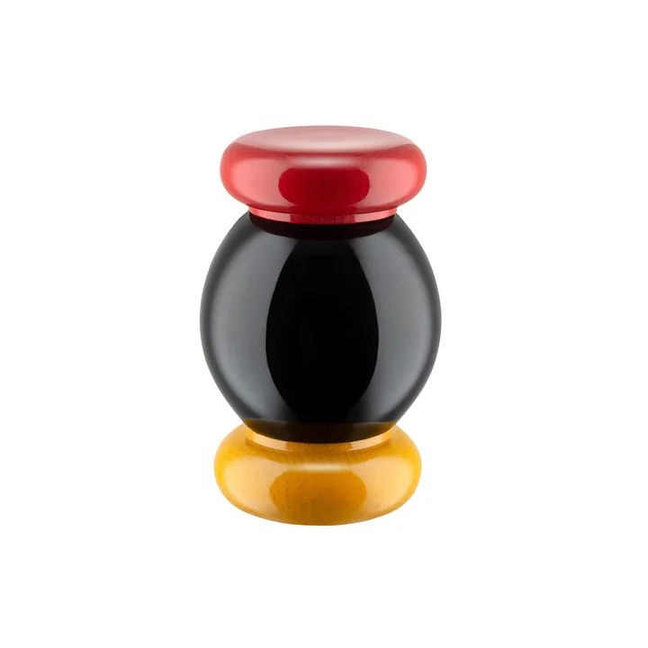 Twergi Sel / poivre et moulin à épices ES18 de Alessi en noir / jaune / rouge