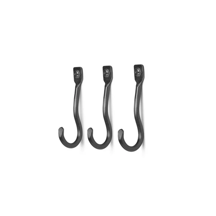 Curvature Crochets muraux de Ferm Living en noir (lot de 3)