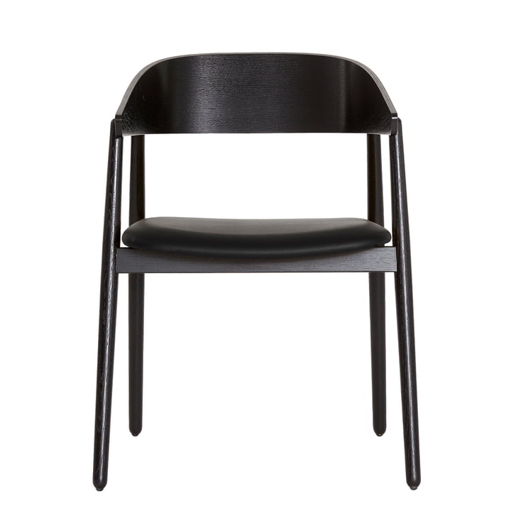 Andersen Furniture - AC2 Chaise, chêne laqué noir / cuir noir