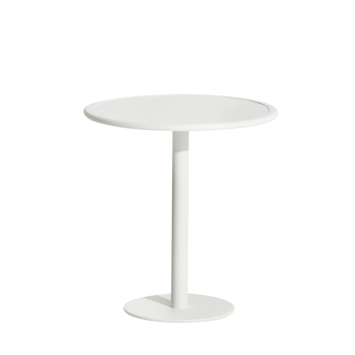 La table de bistrot Week-End Outdoor de Petite Friture , Ø 70 cm, blanc