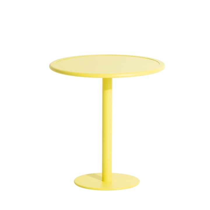 La table de bistrot Week-End Outdoor de Petite Friture , Ø 70 cm, jaune