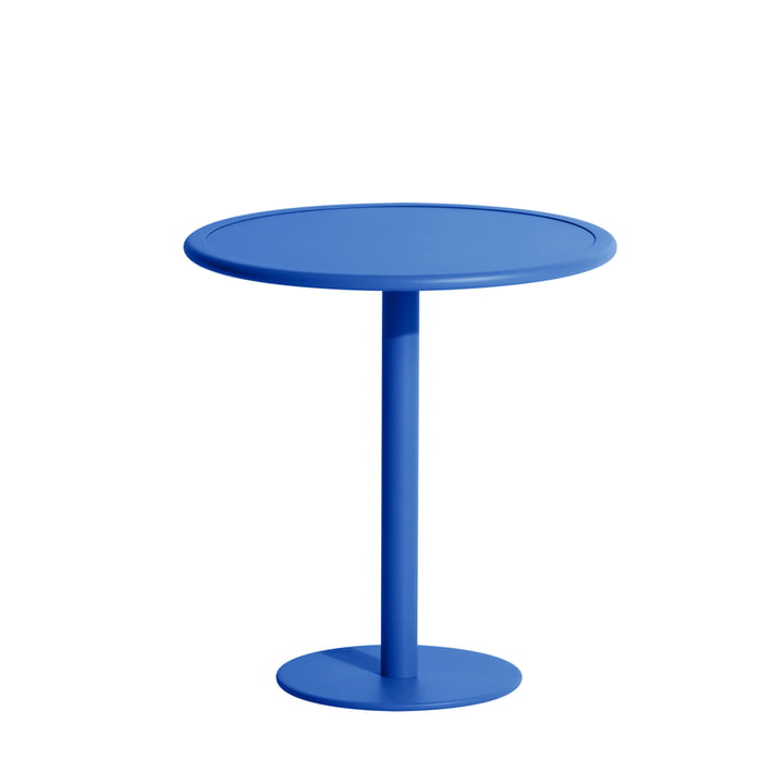 La table bistro Week-End Outdoor de Petite Friture , Ø 70 cm, bleu
