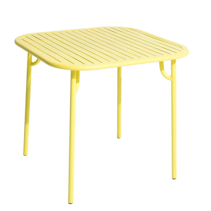 La table Week-End de Petite Friture , 85 x 85 cm / jaune
