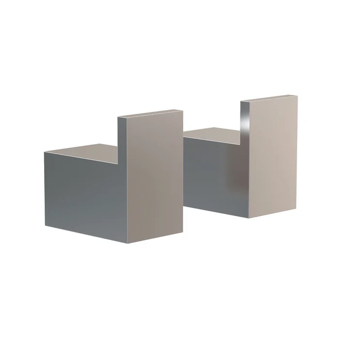 Le Quadra Crochets muraux 8L de Frost , acier inoxydable brossé (jeu de 2)