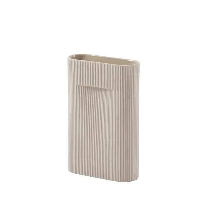 Ridge Vase H 35 cm de Muuto en beige