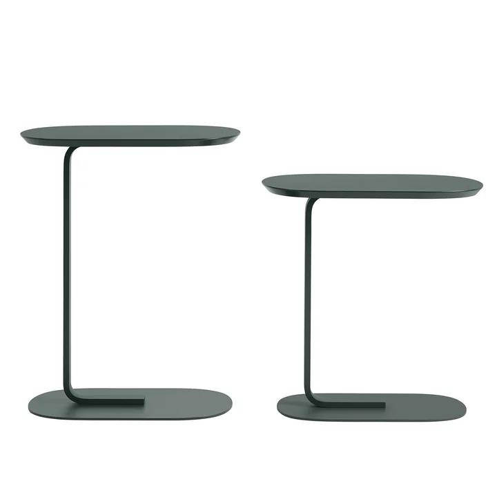 Relate Side Table, H 73,5 et H 60,5 cm de Muuto en vert foncé