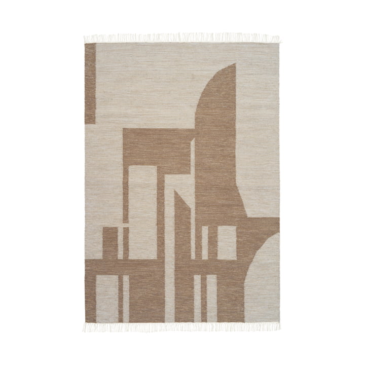 Contemporary Tapis Kelim 140 x 200 cm de Kristina Dam Studio en blanc / marron