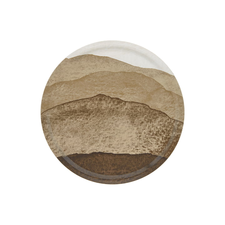 Plateau Joiku de Marimekko dans les couleurs brun / bleu foncé / beige