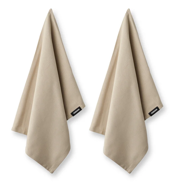 Le torchon en coton bio de Humdakin, 45 x 70 cm, light stone (lot de 2)