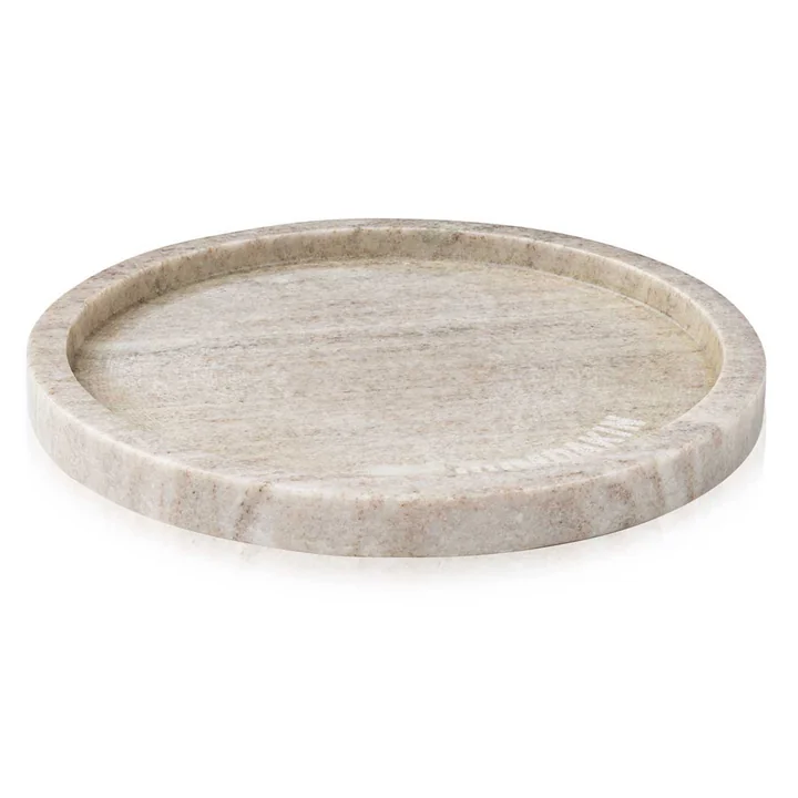 Le plateau rond en marbre de Humdakin, Ø 22 cm, brun