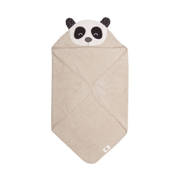 La serviette à capuche Penny Panda Baby de Södahl , 80 x 80 cm, nature