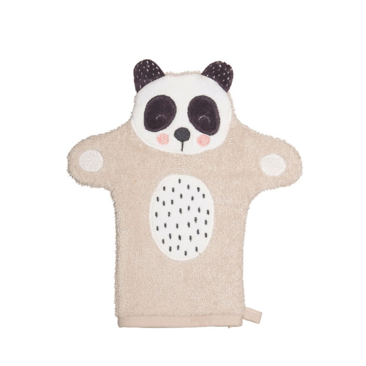 Le gant de toilette pour enfants Penny Panda de Södahl , 11 x 21 cm, nature