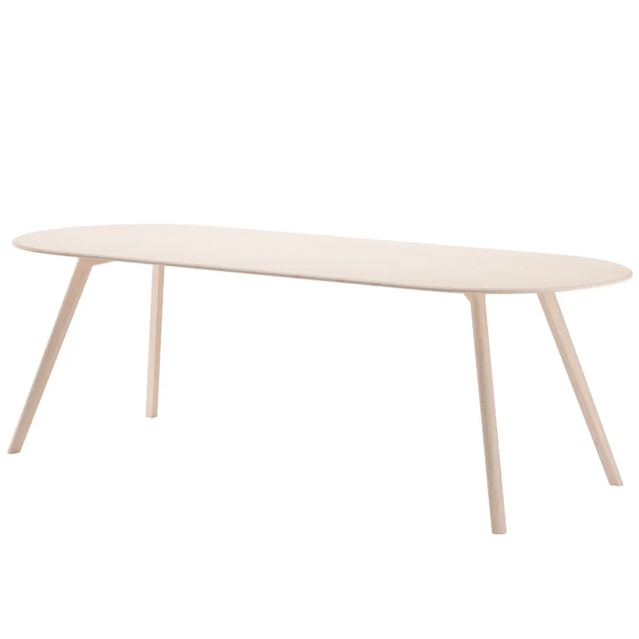Table Meyer Rounded XLarge 240 x 92 cm, cendre cirée avec pigment blanc par OUT Objekte unserer Tage