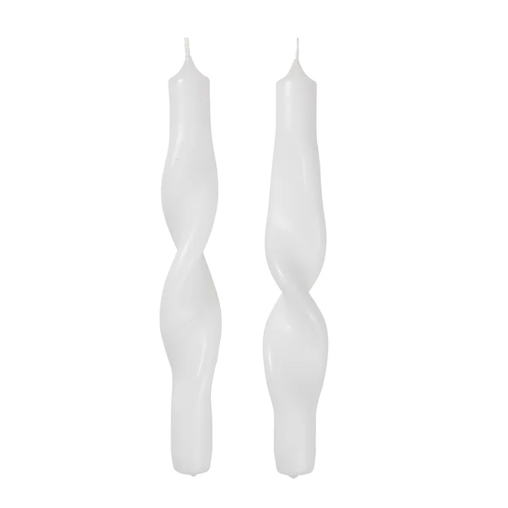 Les bougies Twist de Broste Copenhagen , pure white (set de 2)