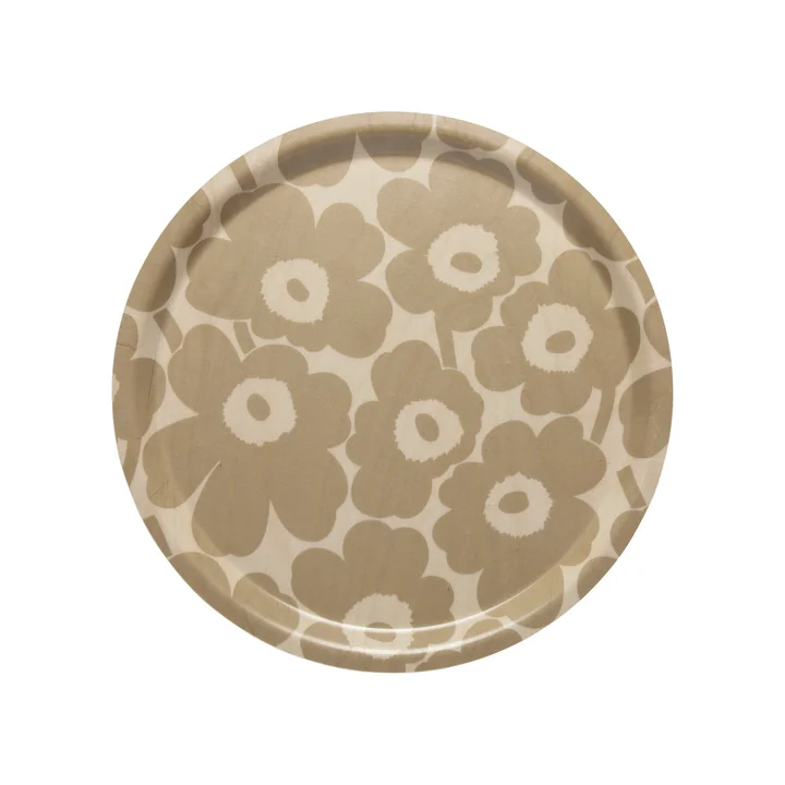 Marimekko - Mini Unikko Plateau rond Ø 31 cm, beige / nature