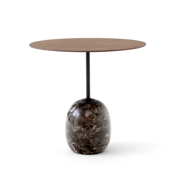 Lato Table d'appoint H 45 cm, 40 x 50 cm, Noyer / Marbre Emparador de & Tradition