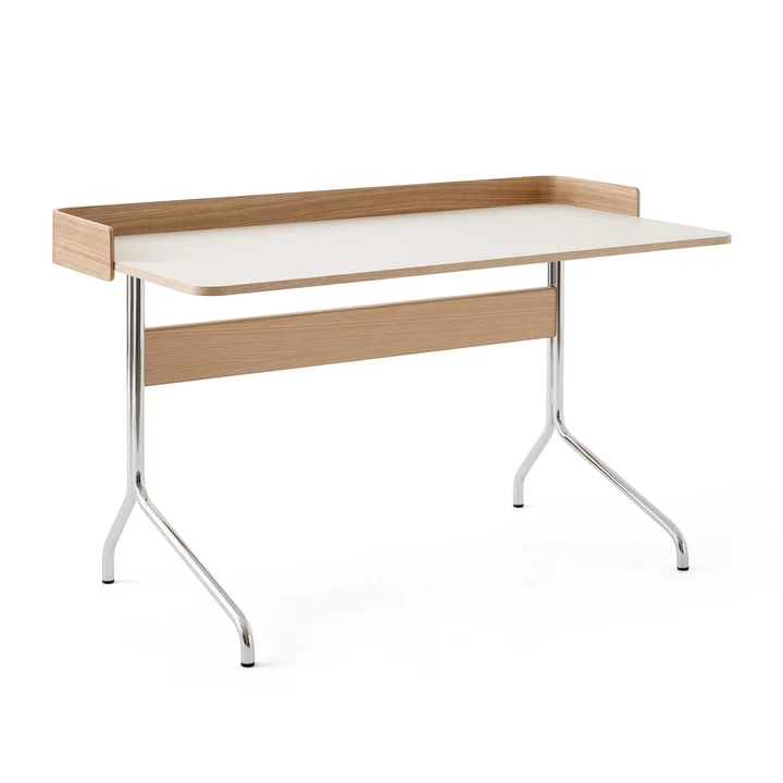 Pavilion AV17 Bureau avec bordure, 130 x 65 cm, chêne / linoléum Mushroom (4176) de & tradition