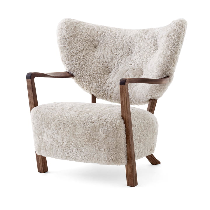 Wulff ATD2 Lounge Chair, noyer huilé / peau de mouton Moonlight de & Tradition