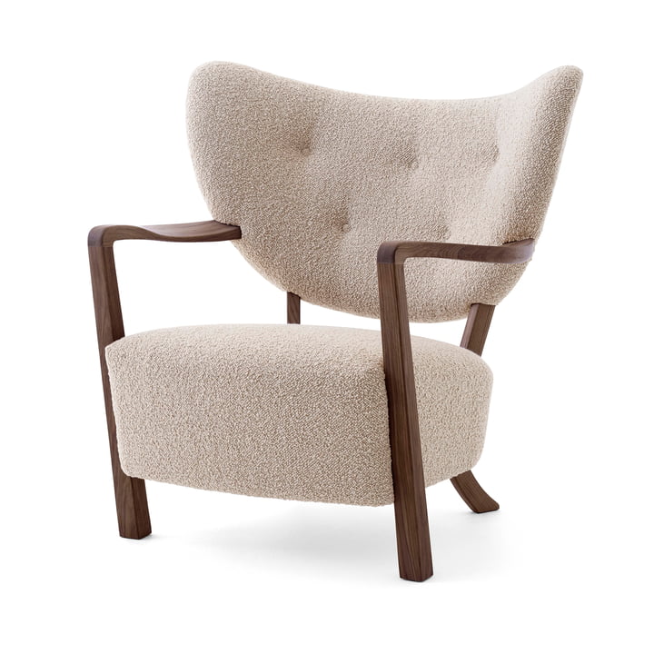 Wulff ATD2 Lounge Chair, noyer huilé / beige ( Karakorum 003 ) de & Tradition