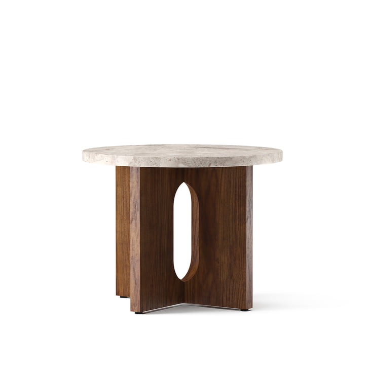Androgyne Table d'appoint Ø 50 cm, noix / kunis breccia de Audo