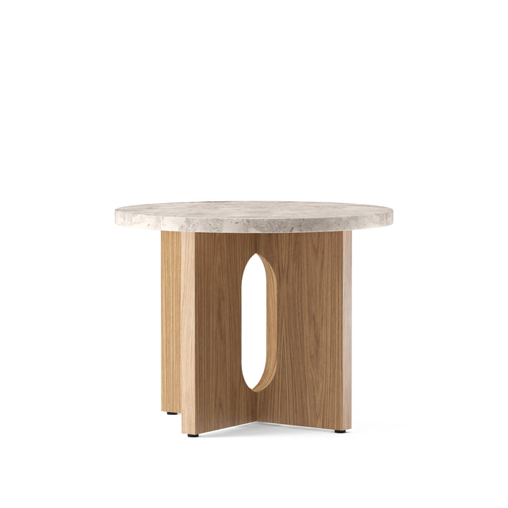 Androgyne Table d'appoint Ø 50 cm, chêne naturel / Kunis Breccia de Audo