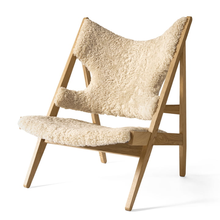 Menu - Knitting Chair, Chêne naturel / Sheepskin Curly