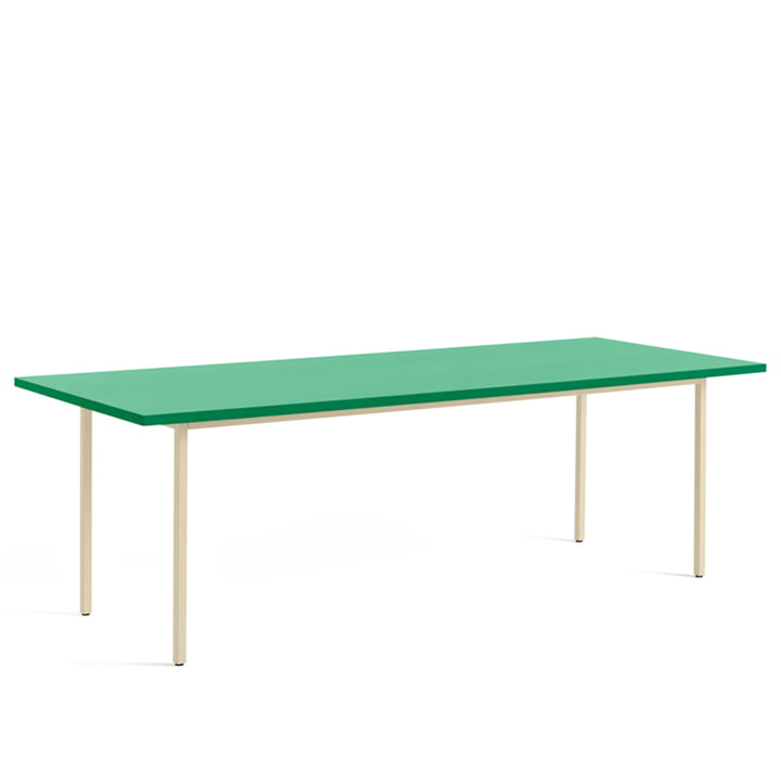 Two-Colour Table de salle à manger de Hay dans les dimensions 240 x 90 cm dans la couleur menthe / ivoire