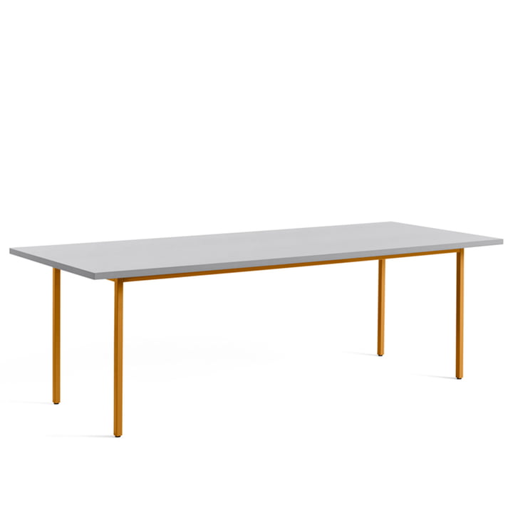 Two-Colour Table de salle à manger de Hay dans les dimensions 240 x 90 cm dans la couleur gris clair / ocre