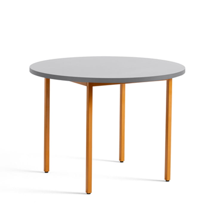 Two-Colour Table de salle à manger Ø 105 cm de Hay en version ronde dans la couleur gris clair / ocre