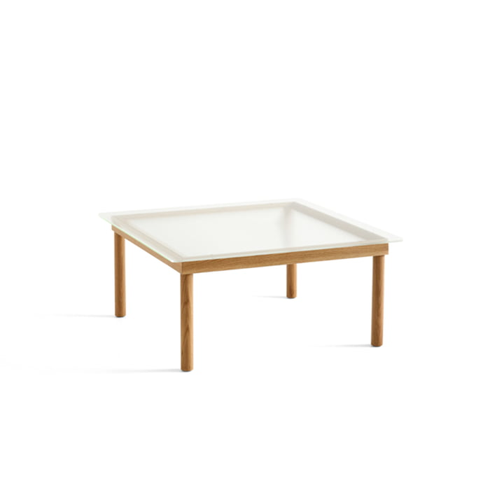 Kofi Table basse avec plateau en verre Hay, dimensions 80 x 80 cm, couleur chêne / cannelure claire.