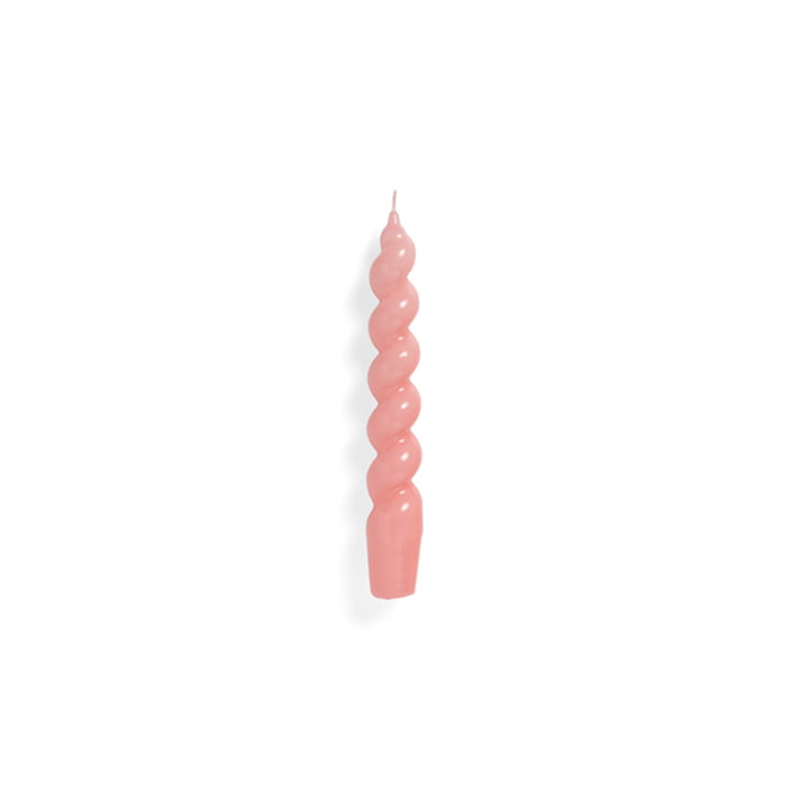 Spiral Bougie en bâton H 19 cm par Hay dans la couleur rose foncé