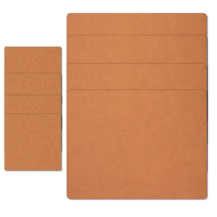 Set cadeau Square L , Core chiné nature (4 sets de table + 4 dessous de verre) de Lind DNA