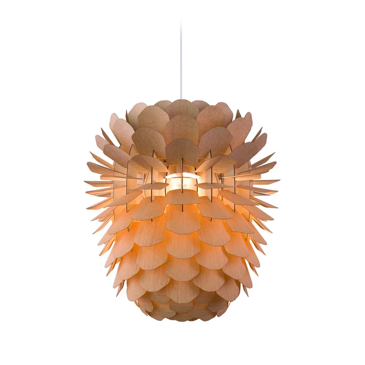 La suspension lumineuse Zappy de Schneid en chêne/câble blanc