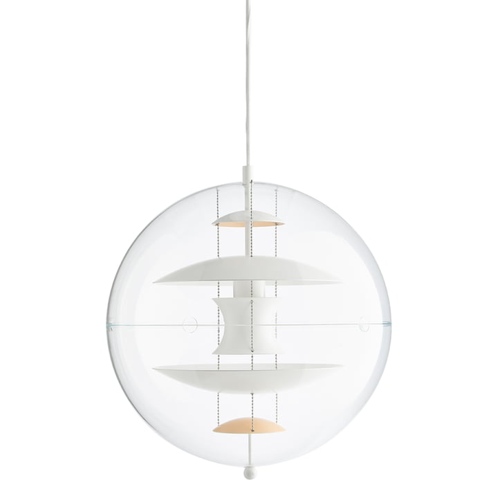 VP Globe Suspension Ø 40 cm de Verpan en pêche chaude / blanc / transparent
