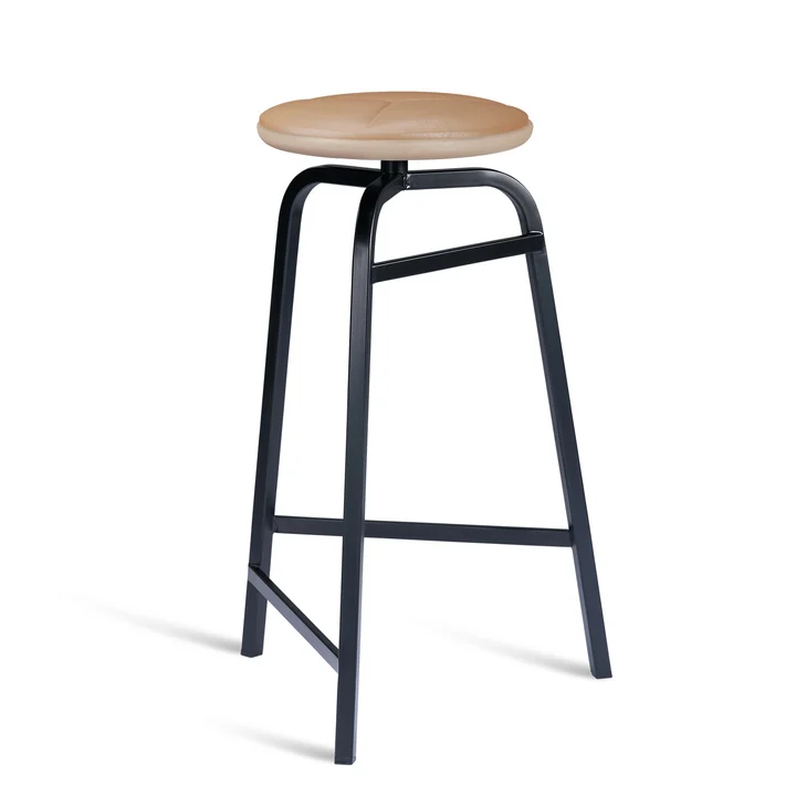 Treble Tabouret de bar de Northern dans la version noir / cuir brun