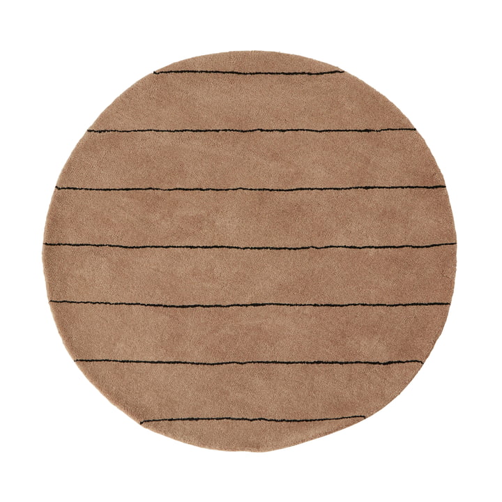 Striped Tapis Ø 120 cm de OYOY en choco