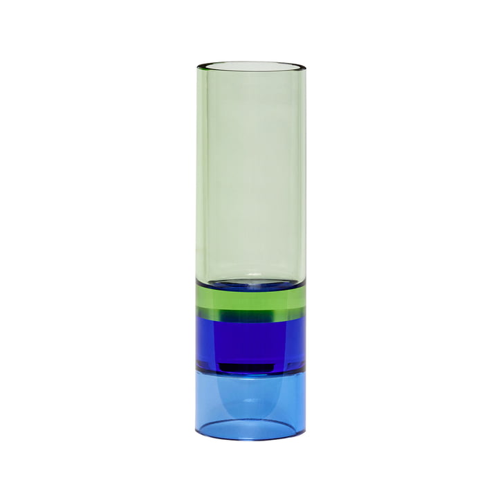 Porte-bougie à réchaud / vase en cristal, vert / bleu par Hübsch Interior