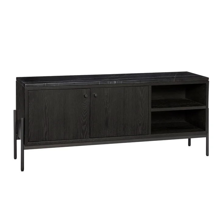 Commode en marbre, noire, de Hübsch Interior